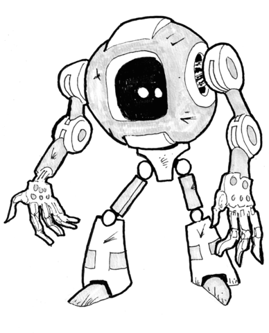 Sci Fi Robot   Space Explorer Coloring Page